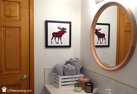 Spruce up a tired bathroom with checkered art